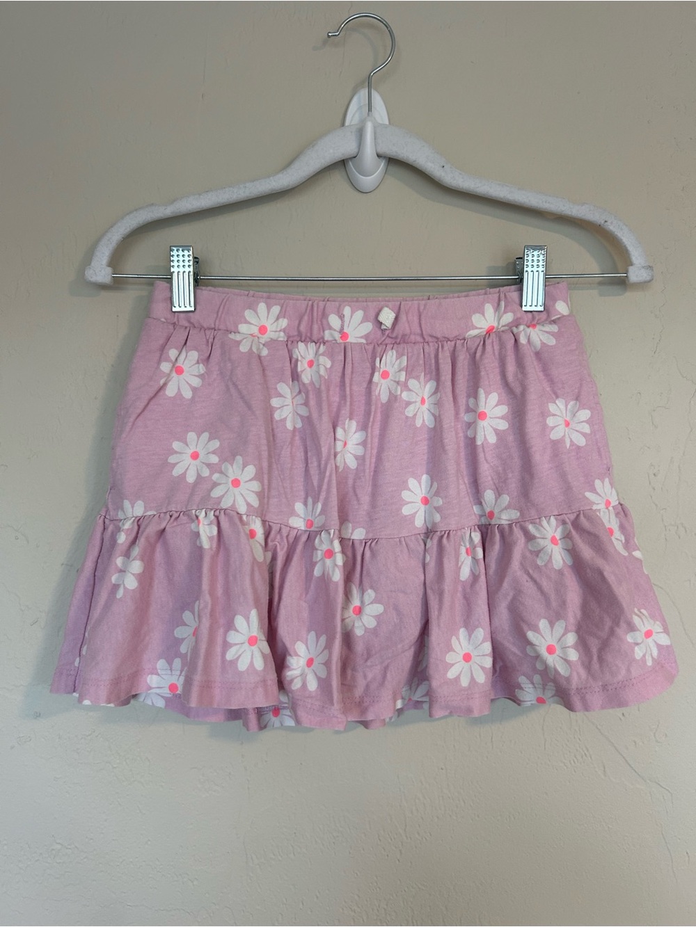 Cat & Jack Girls L (10/12) Pink/White Floral Skort Elastic Waist Pull-On (1999)